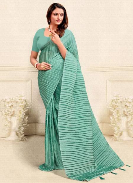 Sea Green Colour CHAMUNDA MADHURI New Designer Stylish Party Wear Fancy Latest Saree Collection 2006